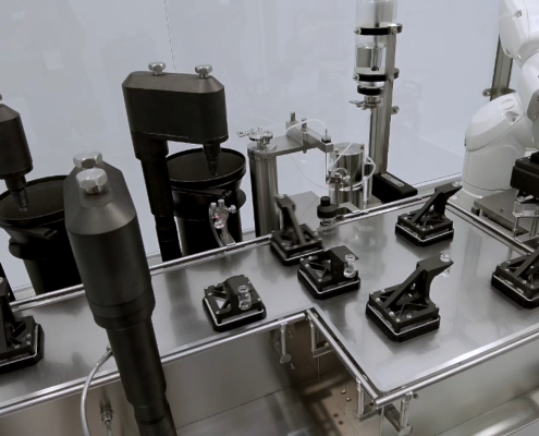 Steriline macchina riempitrice di flaconi robotizzata con sistema di movimentazione planare